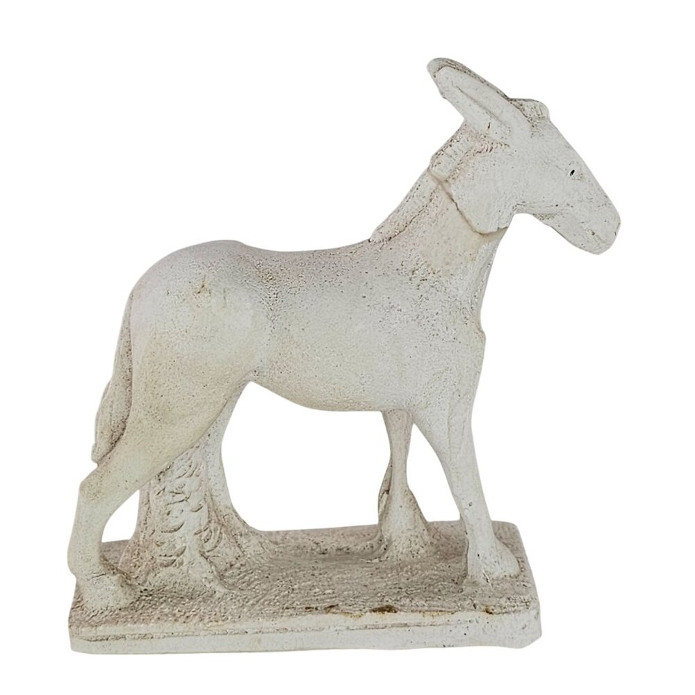 Vintage 1943 Donkey Figurine Soft Stone Alabaster Style Unique *Repaired*